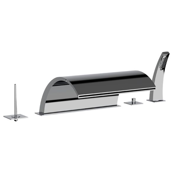 Horus Nouvelle Vague “part of Contemporary Collection - 5 Hole Deck Mounted Bath/shower Mixer Set - Satin Brass 40.767-LS