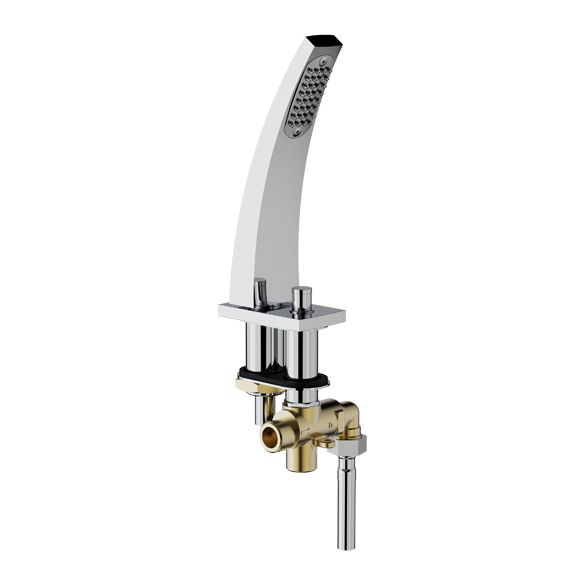 Horus Nouvelle Vague “part of Contemporary Collection - Deck Mounted Pull up Handset with Diverter & Flexible - Chrome 40.777-CH