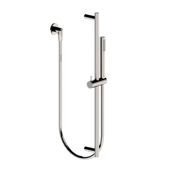 Horus Minoé Contemporary Collection - Wall Shower Set with Rail, Flexible Hose and Handspray - Satin Brass 47.532-LS