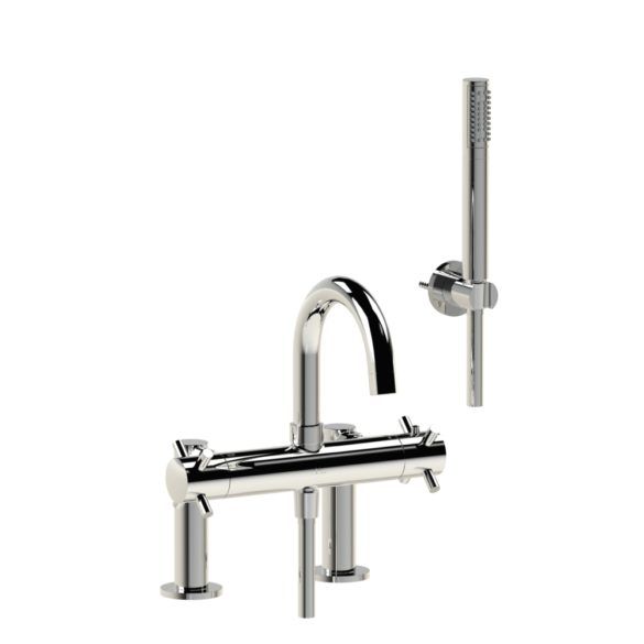 Horus Minoé Contemporary Collection - Complete Set : Complete Deck Thermostatic Bath-shower Mixer - Satin Brass 47.715-LS