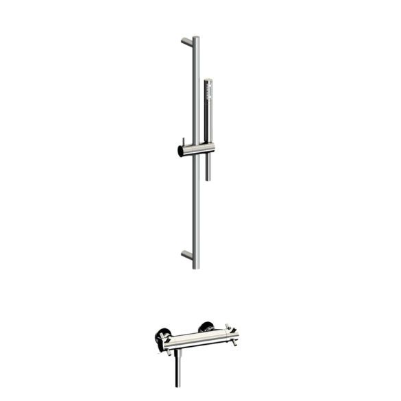 Horus Minoé Contemporary Collection - Complete Set : Exposed Thermostatic Wall Bathshower Mixer - Satin Brass 47.795-LS