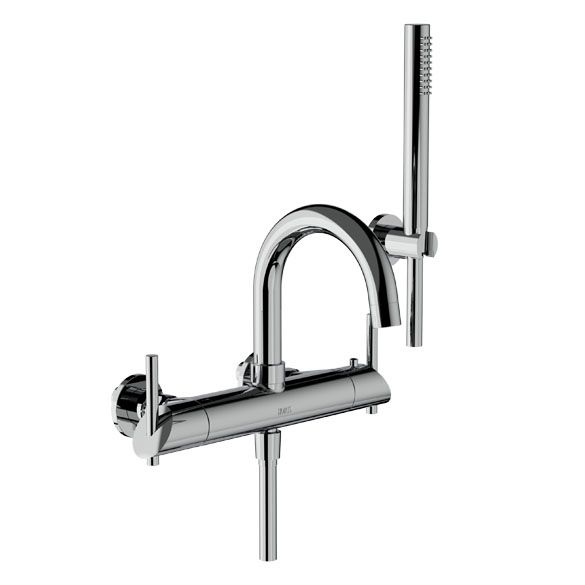 Horus Minoé Contemporary Collection - Complete Set : Complete Exposed Thermostatic Wall Bath-shower Mixer - Metal Gun 49.714-CF