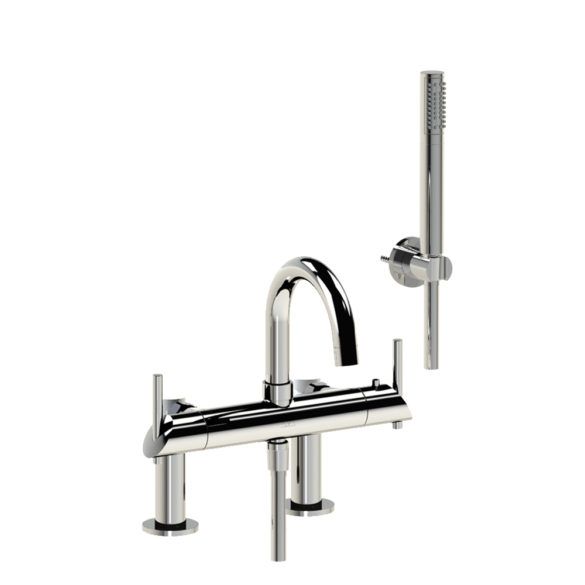 Horus Minoé Contemporary Collection - Complete Deck Thermostatic Bath-shower Mixer - Satin Brass 49.715-LS