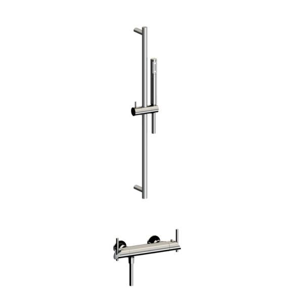 Horus Minoé Contemporary Collection - Complete Set : Exposed Thermostatic Wall Bathshower Mixer - Matt Black 49.795-NO
