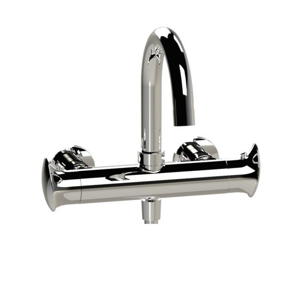 Horus Canopée Contemporary Collection - Exposed Thermostatic Wall Bathshower Mixer - Matt Black 60.784-NO