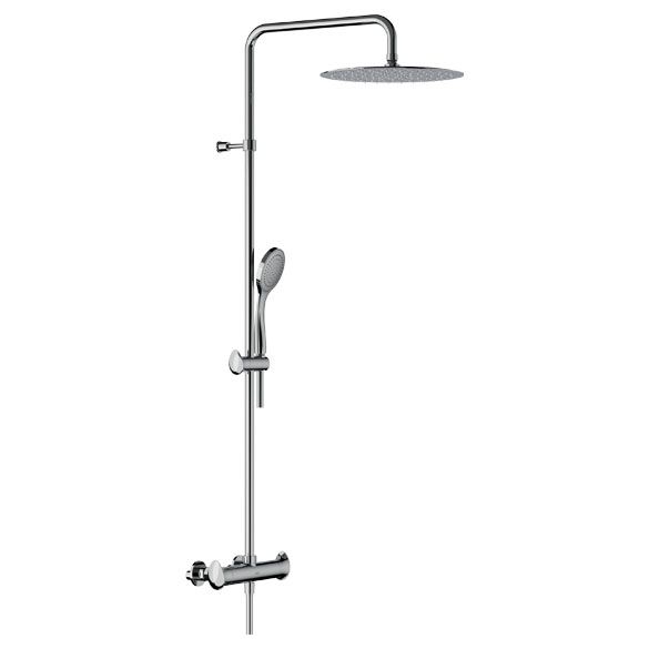 Horus Canopée Contemporary Collection - Complete Exposed Thermostatic Wall Shower Set - Chrome 60.796-CH