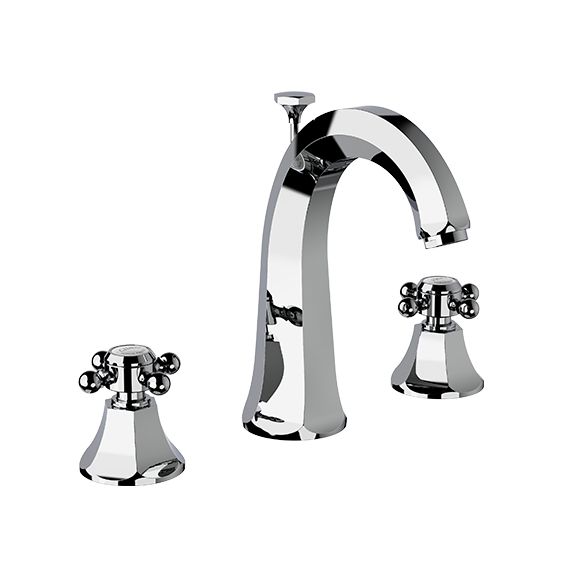 Horus Ascott Classic Collection - 3 Hole Basin Set High Spout with Pop-up Waste, Flexible Hoses. - Matt Nickel 62.261-NM