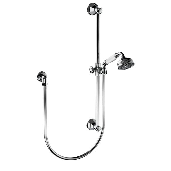 Horus Ascott Classic Collection - Wall Shower Set with Rail, Flexible Hose and Handspray - Polished Nickel 62.532-NB
