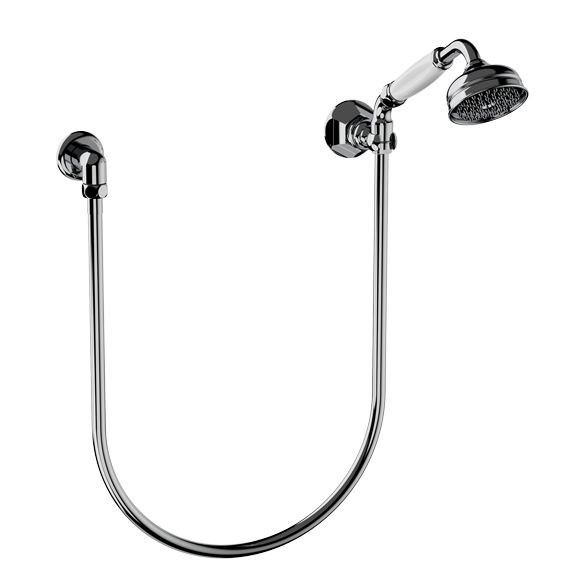 Horus Ascott Classic Collection - Wall Shower Set with Wall Hook, Flexible Hose and Handspray - Chrome 62.589-CH