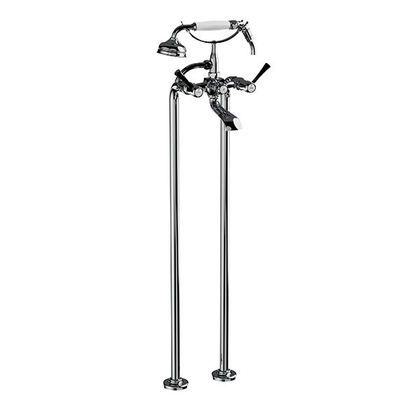 Horus Ascott Classic Collection - Complete Mixer + Pipes for Free Standing Bath Centers - Polished Nickel 65.498-NB