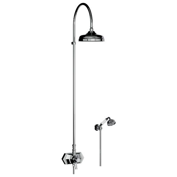 Horus Ascott Classic Collection - Complete Thermostatic Wall Shower Mixer - Polished Nickel 65.744-NB