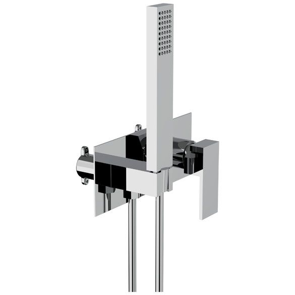 Horus Philae Equinox316 Collection - Wall-mounted Shower Mixer + Hand Shower + Flexible - Satin Brass 80.782.E2-LS