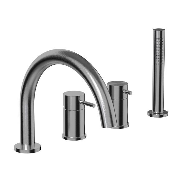 Horus Equinox316 Equinox316 Collection - 4 Hole Deck Bath/shower Mixer - Stainless Steel 316 81.464-IX