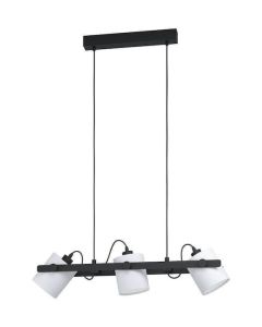 Eglo Hornwood Μοντέρνο Κρεμαστό Φωτιστικό Τρίφωτο Ράγα με Ντουί E27 σε Μαύρο Χρώμα 43426