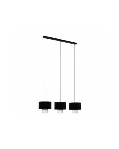 Eglo Sapuara Μοντέρνο Κρεμαστό Φωτιστικό Τρίφωτο Ράγα με Ντουί E27 σε Μαύρο Χρώμα 39978