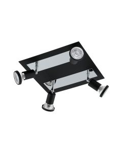 Eglo Sarria Σποτ με 4 Φώτα και Ντουί GU10 σε Μαύρο Χρώμα 94966