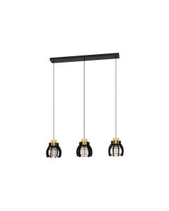 Eglo Κρεμαστό Φωτιστικό Τρίφωτο για Ντουί E27 Μαύρο 43925