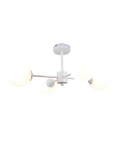 InLight Κρεμαστό φωτιστικό από λευκό μέταλλο και λευκή οπαλίνα 4XG9 D:70cm 5012-4