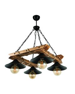 PDT 2060-4 ΤΕΤΡΑΓΩΝΗ ΞΥΛΙΝΗ ΒΑΣΗ  ΜΕ ΚΑΜΠΑΝΑ ΚΑΠΕΛΑ 4xΕ-27 ARlight 0103456