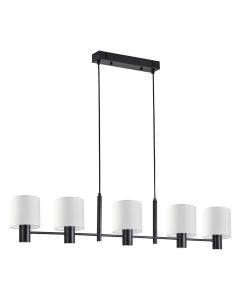 SE21-BL-120-SH1 ADEPT BLACK PENDANT WHITE SHADE+ HOMELIGHTING 77-8293