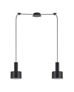 SE21-BL-4-BL2-MS1 ADEPT TUBE Black Pendant Black Metal Shade+ HOMELIGHTING 77-8543