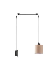 SE21-BL-B10-BL1W-SH3 ADEPT PENDANT Brown Fabric Wall Lamp+ HOMELIGHTING 77-9006