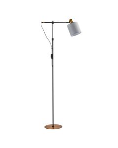 SE21-GM-39-SH1 ADEPT FLOOR LAMP Gold Matt and Black Metal Floor Lamp Grey Shade+ HOMELIGHTING 77-8346