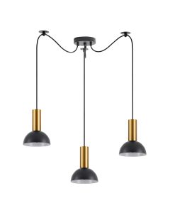 SE21-GM-4-BL3-MS3 ADEPT TUBE Gold Matt Pendant Black Metal Shade+ HOMELIGHTING 77-8647