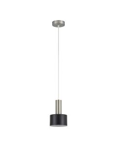 SE21-NM-4-MS1 ADEPT TUBE Nickel Matt Pendant Black Metal Shade+ HOMELIGHTING 77-8449