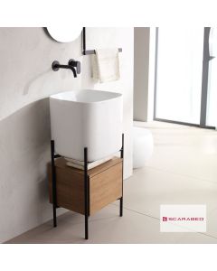 Έπιπλο μπάνιου Laila 2701-NROP με συρτάρι 2711-89 χωρίς νιπτήρα, Scarabeo 270111-NROP89