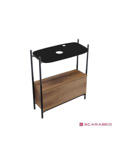 Έπιπλο μπάνιου Laila 2703-NROP με ράφι 2716-49 με συρτάρι 2712-89 χωρίς νιπτήρα, Scarabeo 27031612-NROP4989