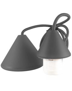 Ανάρτηση Μαύρη Σετ PVC Ροζέτα με Καλώδιο 1mt 2*0.75 mm & Ντουί Ε27 Enjoy EL329202