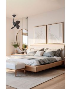 Ανεμιστήρας Οροφής 46cm, 3 Πτερύγια Walnut, 4 Ταχύτητες Control Τοίχου Faro Vedra 33525 