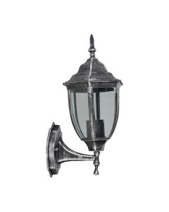 Απλίκα Επίτοιχη Πάνω Εξ.Χώρου 17x21xH40cm IP44 1xE27 Κράμα Αλουμινίου Ασημί Πατίνα Sun Light 1015B-UP-W