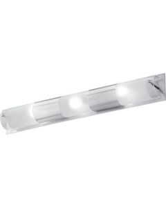 Απλίκα Μπάνιου Τρίφωτη, Βάση Νίκελ Ματ, Γυαλί Διάφανο &  Σατινάτο, Μήκος 58cm Viokef Castra 4039500