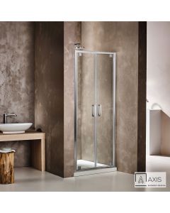 Διπλή Ανοιγόμενη πόρτα ντουζιέρας PIVOT TWIN 80 ύψους 185εκ. ρυθμιζόμενη διάσταση από 87 έως 91εκ., AXIS Clean Glass Chrome P2X90C-100