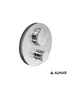 Εξωτερικό τμήμα Θερμοστατικού μίκτη εντοιχισμού 3 εξόδων "PUSH", ALMAR Chrome E176633-100