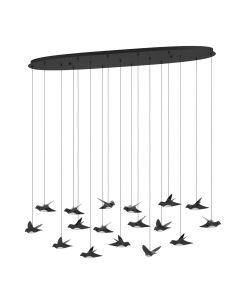 Κρεμαστό Φωτιστικό 148x26x220cm Led 17x3w Μαύρα Πουλιά Eglo Paratebueno 390353