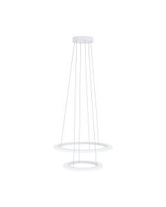 Κρεμαστό Φωτιστικό Μοντέρνο 59cm 2 Κύκλοι Led 18w+30,5w 3000K Λευκό Eglo Penaforte 39273