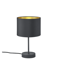 Λαμπατέρ Επιτραπέζιο Φωτιστικό 20xH33cm Μονόφωτο 1xE27 Μαύρο Υφασμάτινο Καπέλο Trio Lighting Hostel 508200179