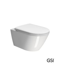 Λεκάνη Κρεμαστή Kube-X/55 Swirlflush με κάλυμμα Slim Soft Close MS99C, GSI White 941500C-300
