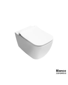 Λεκάνη Κρεμαστή MIZO/51,5 Rimless με κάλυμμα Slim Soft Close MS36SC, Bianco Ceramica White Matt 361600SC-301