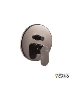 Μίκτης Εντοιχισμού 2 Εξόδων Slim Vicario Black Brushed 500050D-410