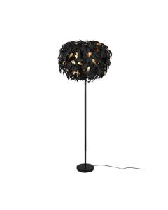 Μοντέρνο Φωτιστικό Δαπέδου Μαύρο 70xH180cm Τρίφωτο 3xRE14 Trio Lighting Leavy R40463032