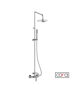 Μπαταρία Ντουζιέρας με Κεφαλή και Κολώνα μη ρυθμιζόμενου ύψους CORA Chrome 350066-100