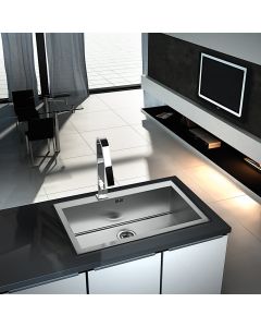 Νεροχύτης Ένθετος 79*50εκ.για ερμάριο 80εκ. Satin Λείος Apell Amalthea 9672