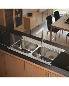 Νεροχύτης Ένθετος 89,7*51εκ. με συρόμενα Κρύσταλλα Silver για ερμάριο 90 εκ. Apell Iris 9320-110-441