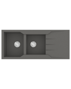 Νεροχύτης Κουζίνας 116x50cm Ένθετος Eρμάριο 80cm Δύο Γούρνες & Πoδιά Sanitec Ultra Granite 801-35-Pietra  