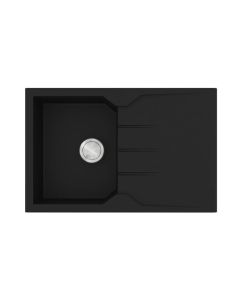 Νεροχύτης Κουζίνας 79x50cm 1 Γούρνα & Ποδιά Ένθετος Ερμάριο 40cm Sanitec Ultra Granite 807-33-Nero