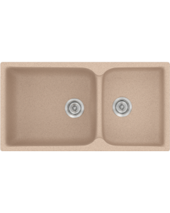 Νεροχύτης Κουζίνας 92x51cm Ένθετος Eρμάριο 100 εκ.Συνθετικός Sanitec 307-21-Granite-Sand